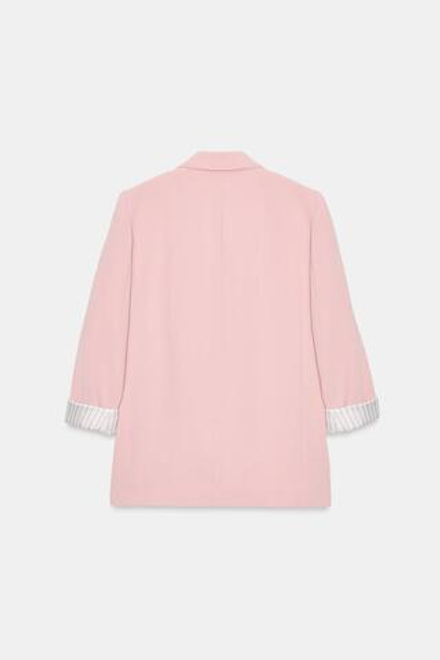 ZARA БЛЕЙЗЕР С ПРИНТОМ НА МАНЖЕТАХ, РОЗОВЫЙ
