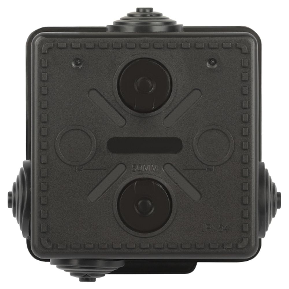 Распаячная коробка ЭРА KOR-80-80-50-7g-B открытой установки черная 80х80х50мм с гермовводами 7 вх. IP54