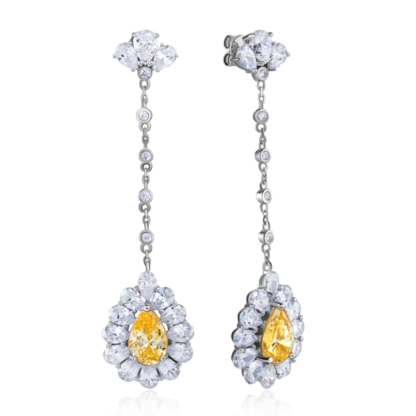 Серьги длинные ромашка