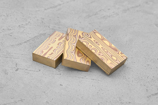 Мокуме пирамиды-II, брусок 36x22x8,0мм, 58г