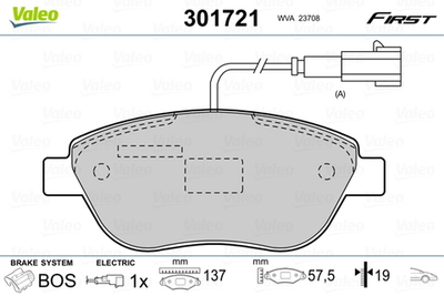 VALEO - 301721-VAL - Brake Pad Set, disc brake