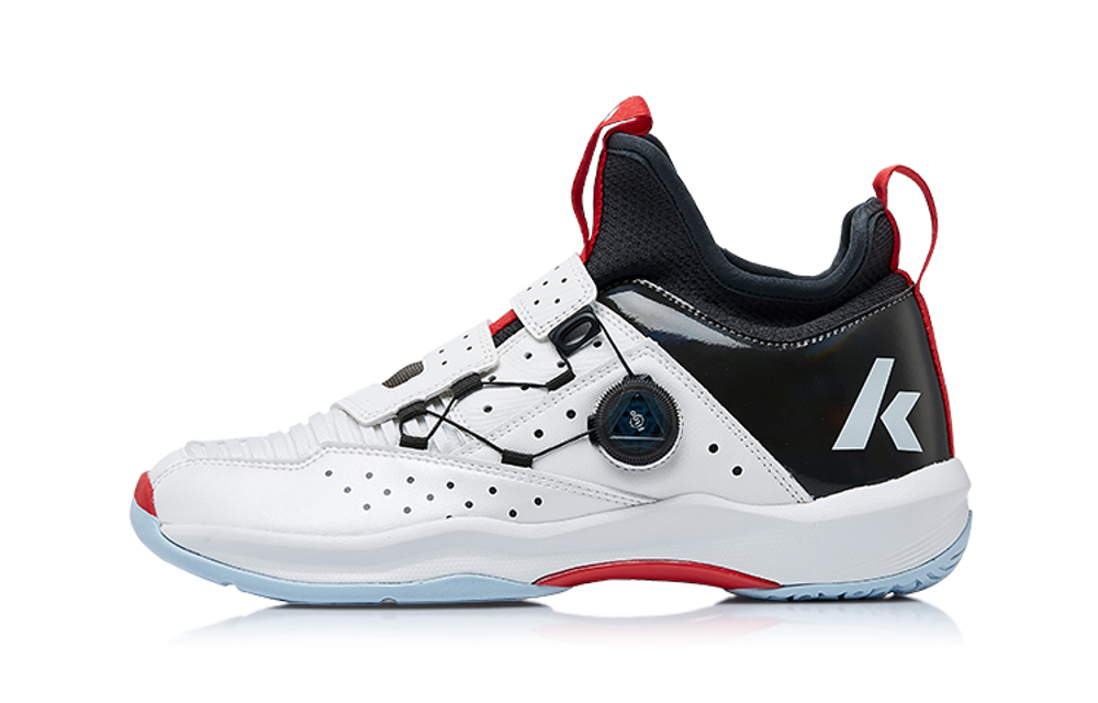 Kawasaki Transcend Collection Textile, Leather Cushioning, Wear Resistant Mid top Badminton Shoes Unisex White Black