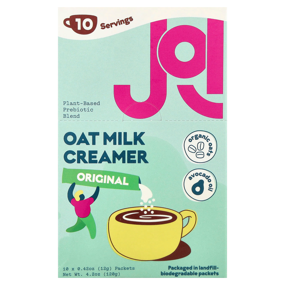 JOI, овсяные сливки, оригинальные, 10 пакетиков по 12 г (0,42 унции)