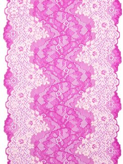 0597 Кружево эластичное 18 см, Италия, фуксия/айвори 004