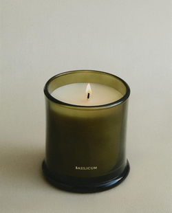 Zara Home Свеча ароматическая Basilicum 350 г, растительный воск, аромат свежий цитрусовый, Горчичный