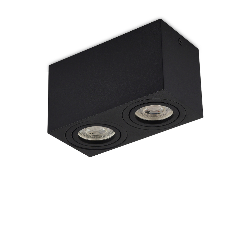 Накладной светодиодный светильник,  GU10,  L160xW80хH90мм,  IP20,  черный,  без лампы