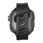 Спортивный ремешок-чехол Aulumu A01 Carbon Fiber Cover для Apple Watch Ultra 2–3 Полупрозрачный поликарбонатный чехол с накладкой из углеродного волокна и водостойкий ремешок в футуристическом стиле из фторэластомера с алюминиевой застёжкой pin-and-tuck.