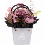 Цветочная композиция «Розовый туман» 15*11*20см в корзинке, цвет дымчато-розовый