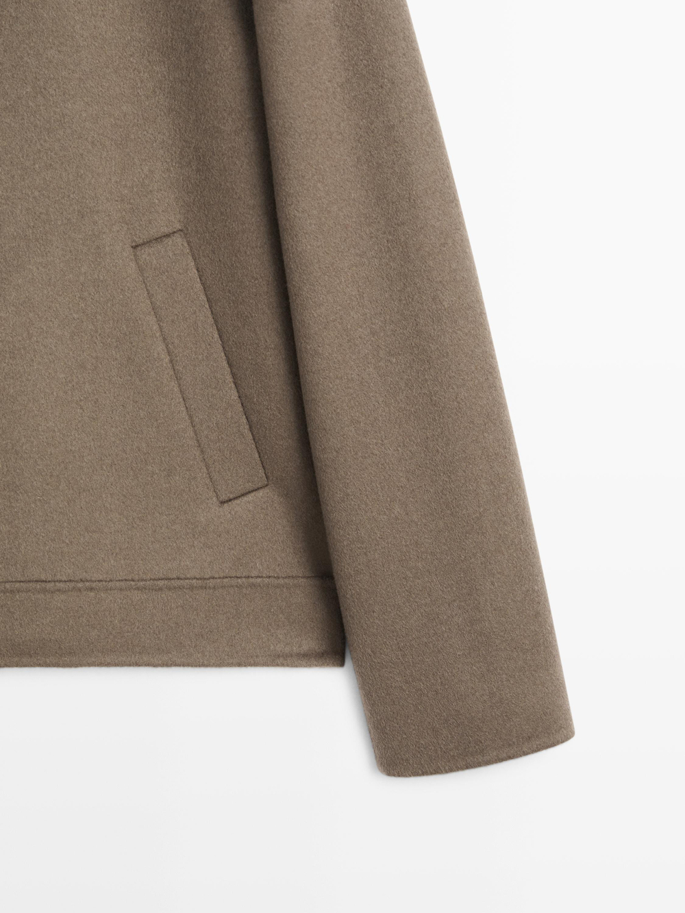 Massimo Dutti Куртка из смесовой шерсти с карманами, зеленоватый