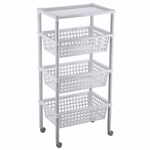 Этажерка универсальная "элиза" 3 корзины + 1 полка 420х290х880 мм (светло-серый)