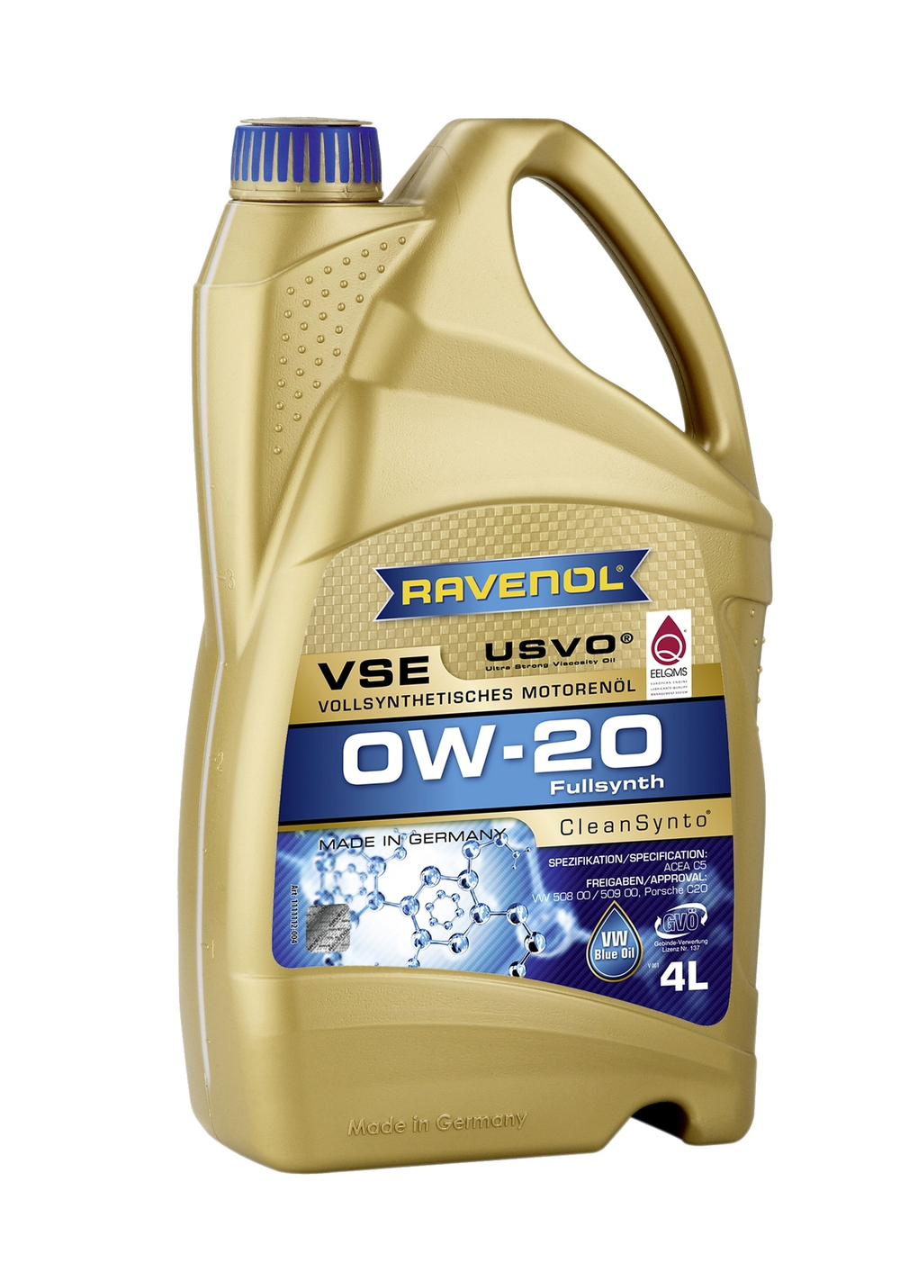 Масло Ravenol 0W-20 VSE C5 синтетическое 4л / 0W20