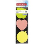 Набор блоков бумаги для записи самоклеящихся 3шт*50л, фигурный,  ассорти, Brauberg