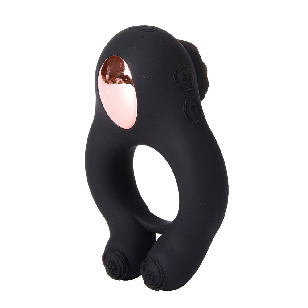 Черное эрекционное кольцо Abe с пультом ДУ (Цвет: черный)