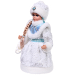 Снегурочка музыкальная «Волшебный наряд» в голубой шубке 30 см
