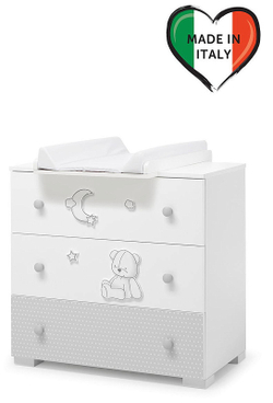 Тумба-комод Erbesi Stella с пеленальным столиком белый/серый
