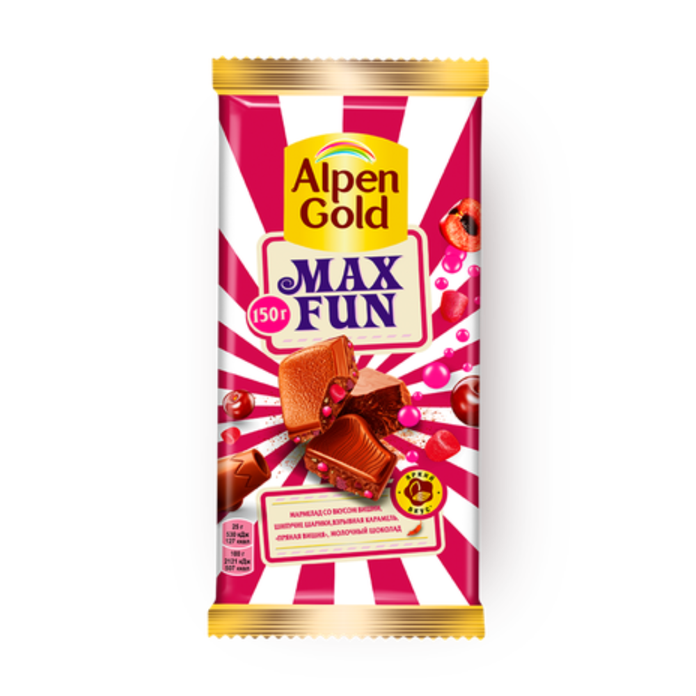 Шоколад Alpen Gold Max Fan Дикая вишня 130 гр