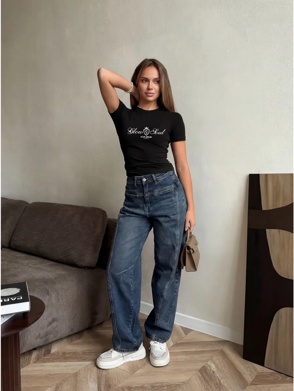 Футболка skims с принтом облегающая