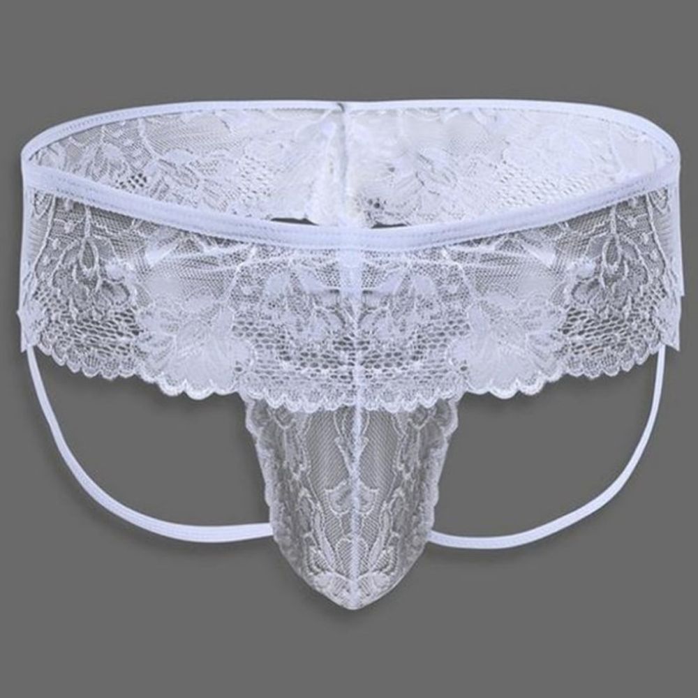 Мужские трусы стринги белые Romeo Rossi RR1038-1