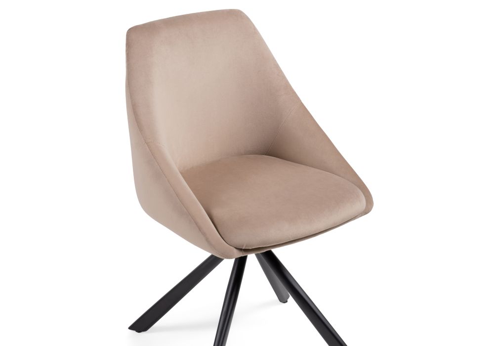 Стул на металлокаркасе Окленд крутящийся латте / черный