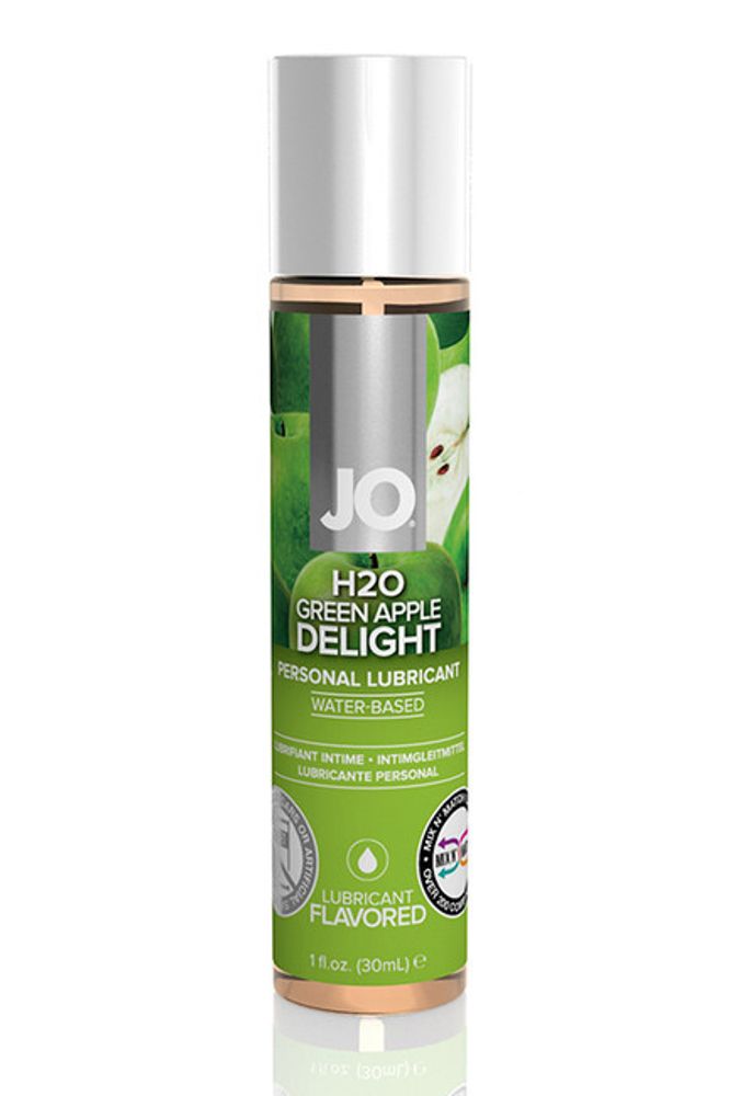 Вкусовой лубрикант &quot;Зеленое яблоко &quot;/ JO Flavored Green Apple H2O 1oz - 30 мл.