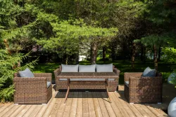 "Моккачино" обеденная группа из искусственного ротанга, цвет коричневый