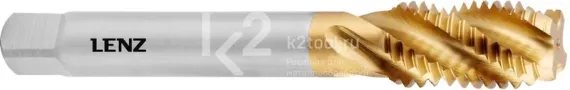 Метчик машинный LENZ М14х2 мм, HSSE/TiN, DIN 376, арт. LZGM-1614