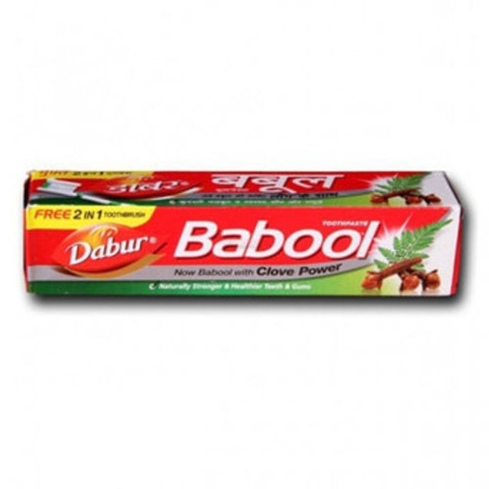 Зубная паста + зубная щетка в подарок, Dabur Babool whith Clove Гвоздика, 30 гр