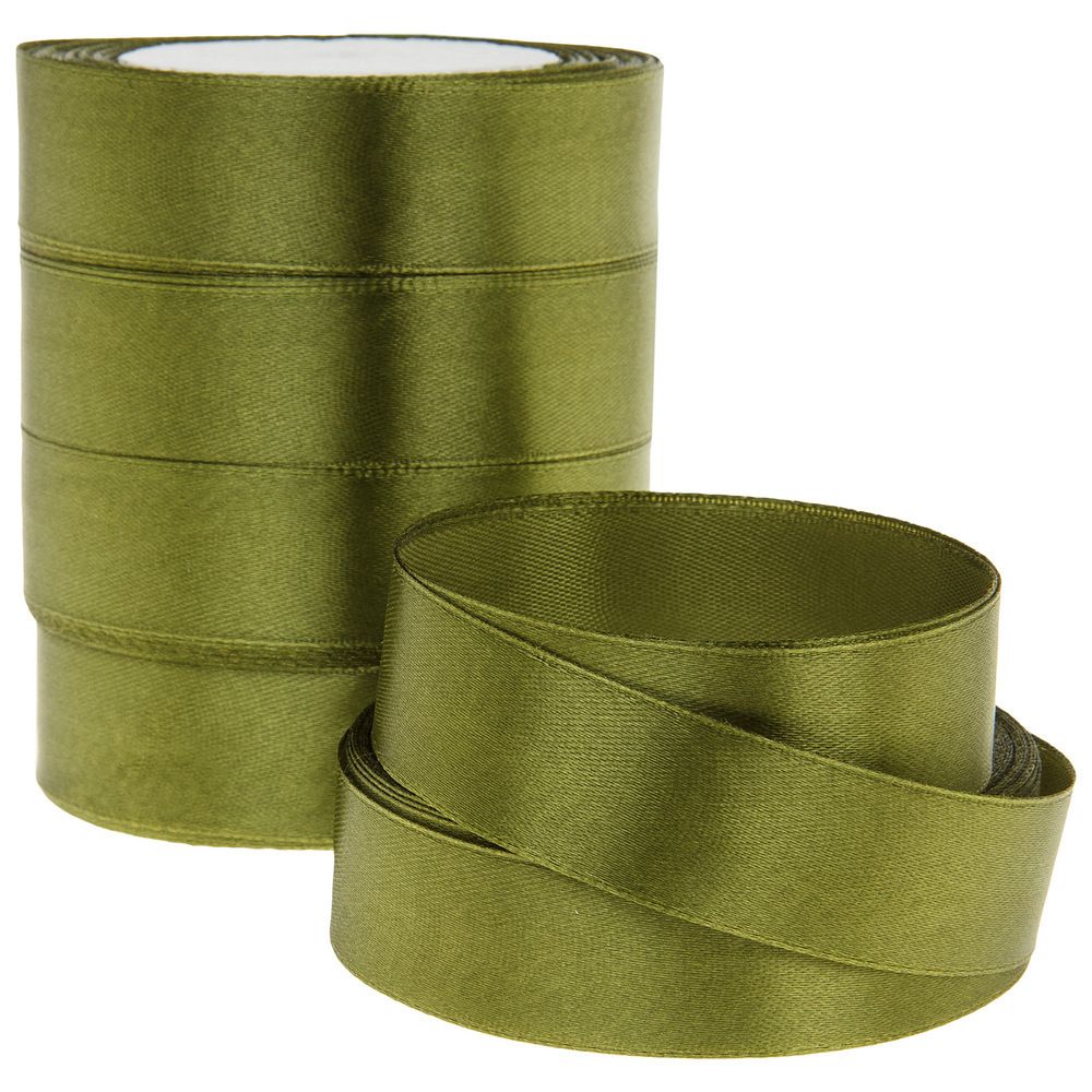 Лента атласная 2,5см*22,85м ТЕМНО-ЗЕЛЕНЫЙ