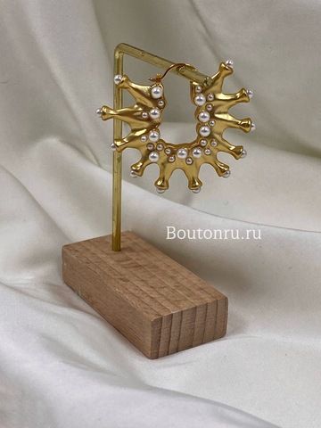Серьги Скиапар. золотые с жемчужинами