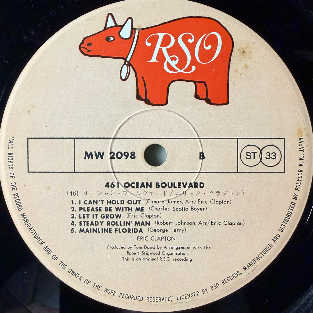 Eric Clapton ‎– 461 Ocean Boulevard (Япония 1974г.)