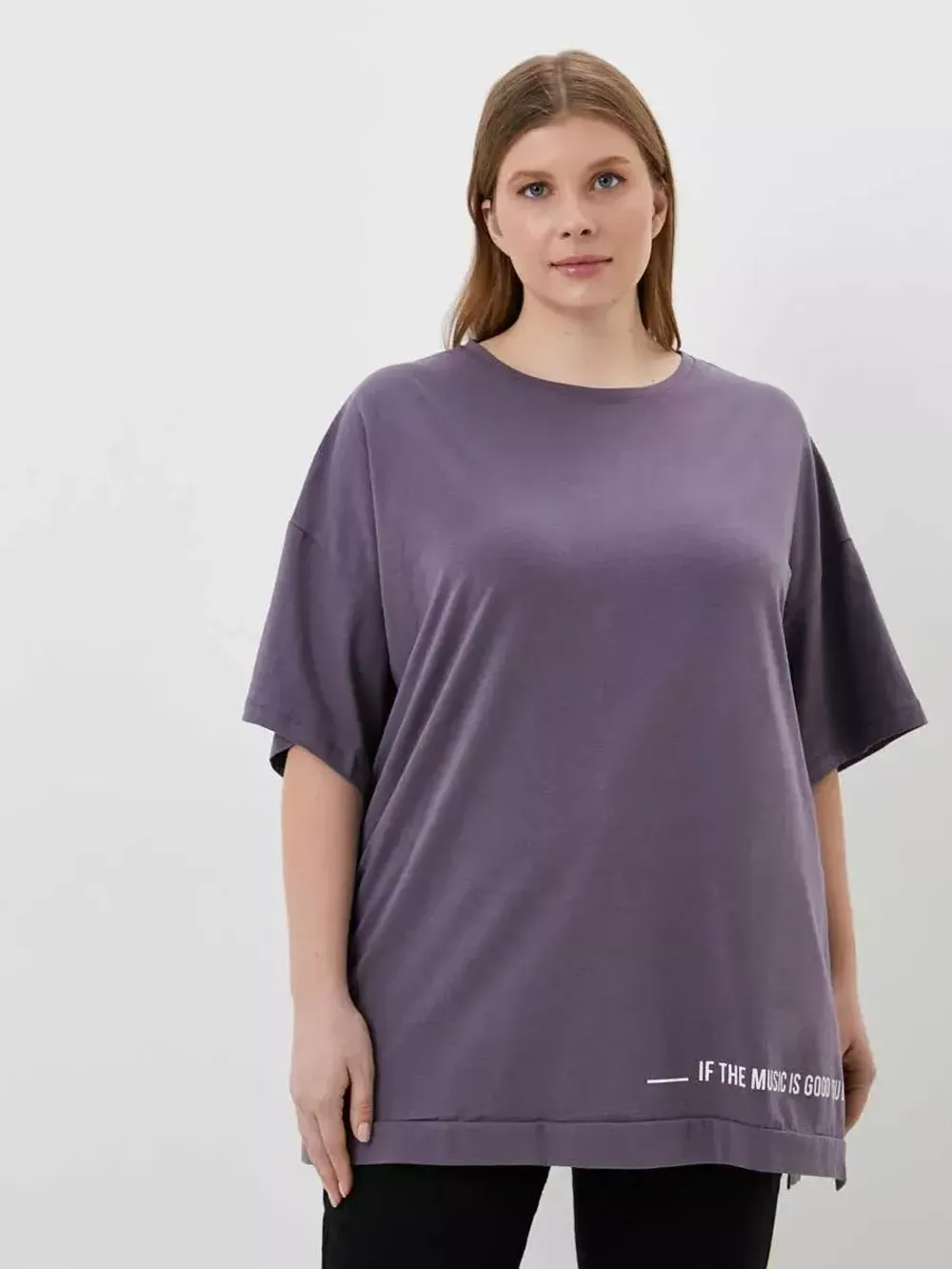 Футболка длинная больших размеров