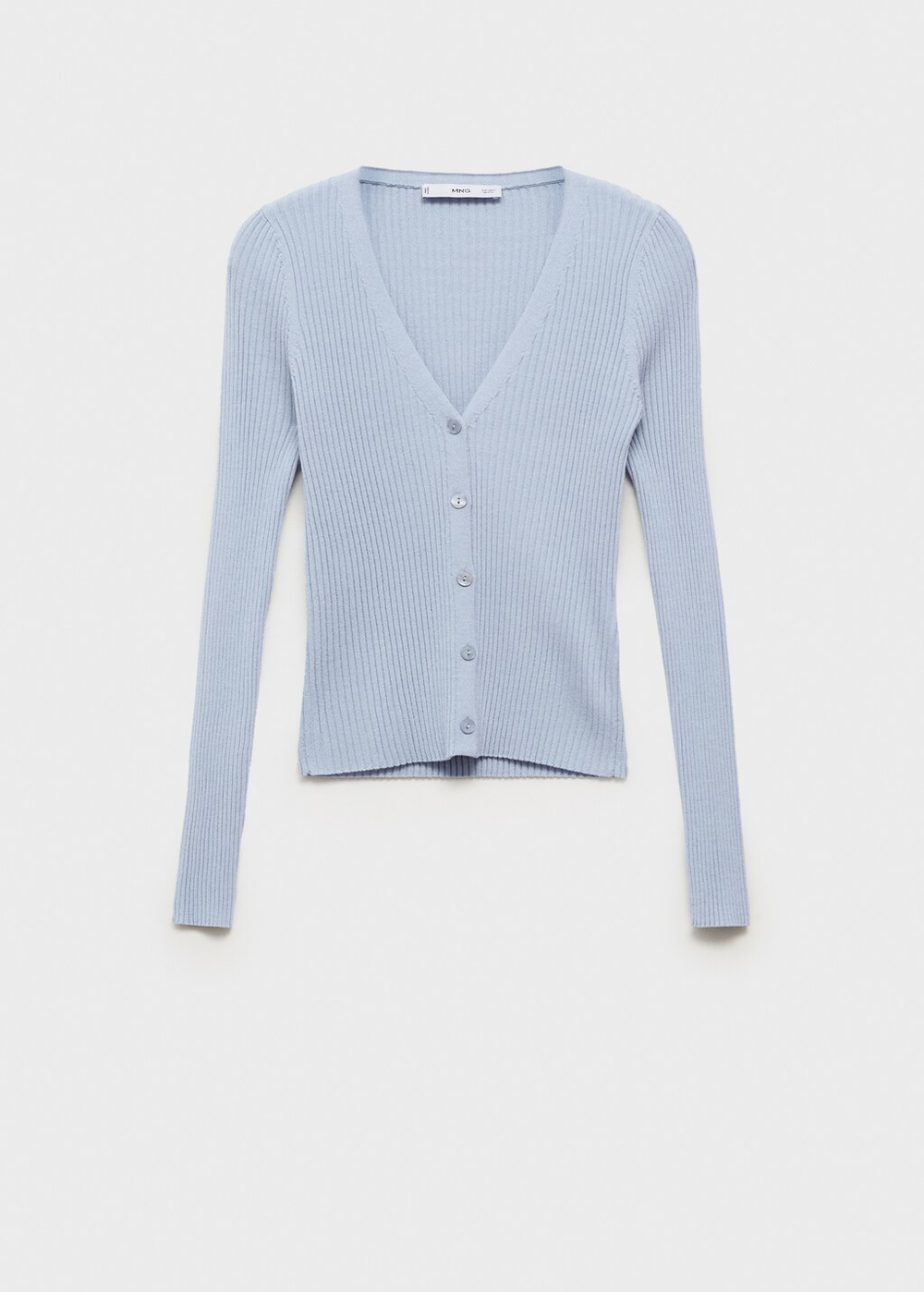 Кардиган в рубчик с V-образной горловиной