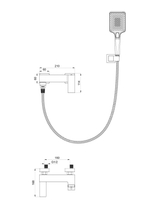 Смеситель для ванны с душем WONZON & WOGHAND CUBE, Брашированное золото (WW-88639016-BG)