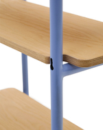 Стеллаж из ясеневого шпона цвета Tinn с синей металлической конструкцией, 70 x 60