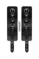 Черные однослойные кожаные наручники