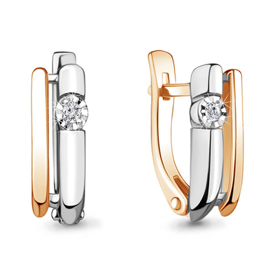 940633к Серьги из Золота с бриллиантами из коллекции "Иллюзия"