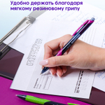 Ручка шариковая Berlingo "Riteline" автоматическая, 0,7 мм, синяя, грип, ассорти