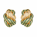 Серьги Бриллиантами Шампань и Цаворитами, E0124-0/3