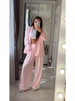 Костюм двойка брючный трикотажный в рубчик oversize