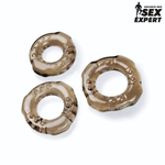 Набор из 3 дымчатых эрекционных колец различного диаметра (Цвет: дымчатый)