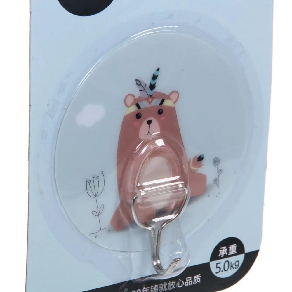 Крючок на липкой основе «ИДЕЯДОМА», зверятки с перышками, микс четыре дизайна, нагрузка 5кг/9см