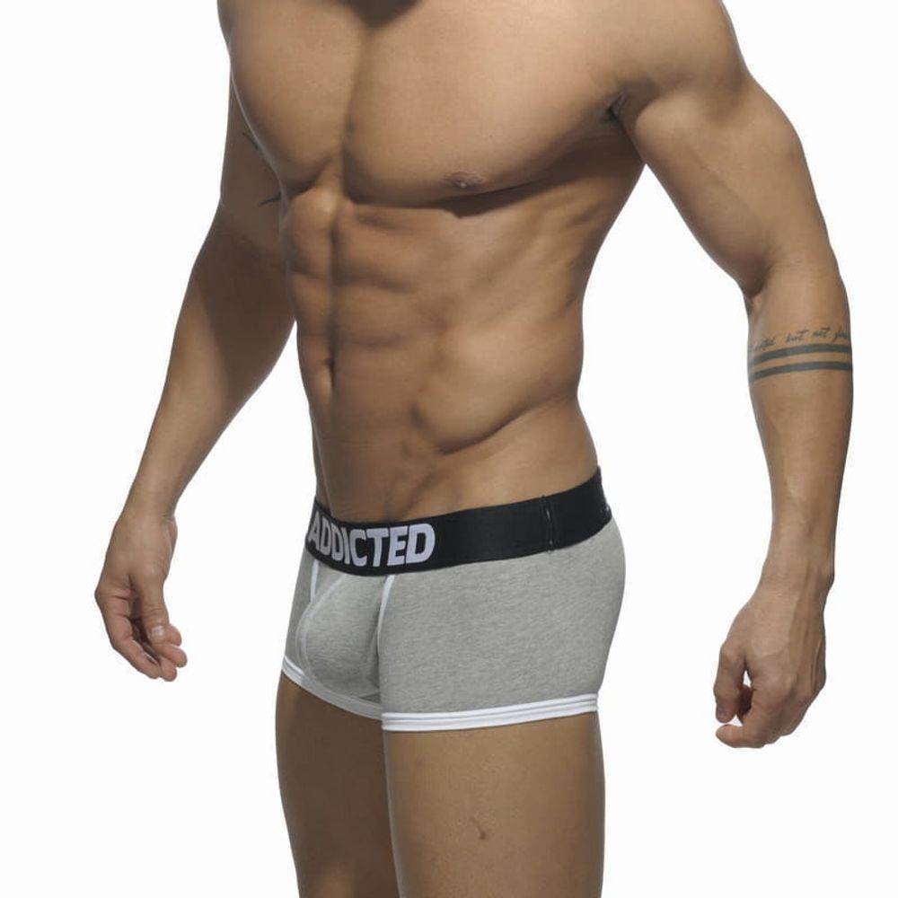 Мужские трусы боксеры серые с черной резинкой ADDICTED Basic Boxer Grey