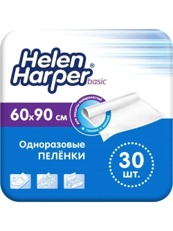 Пелёнки одноразовые впитывающие BASIC 60х90, 30 шт