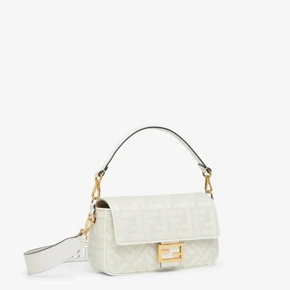 Сумка через плечо Fendi Baguette с логотипом FF белый
