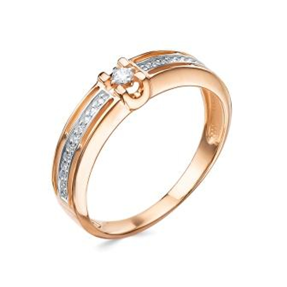 Кольцо из золота с фианитами