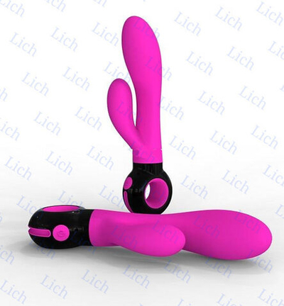 Розовый вибромассажер для точки G с клиторальным стимулятором, 18 см