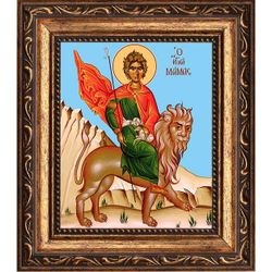 Мамант Кесарийский (Каппадокийский) мученик. Икона на холсте.