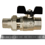 Кран шаровой полнопроходной STOUT - 3/4" (ВР/НР-американка PN40, Tmax 150°C, ручка-бабочка черная)