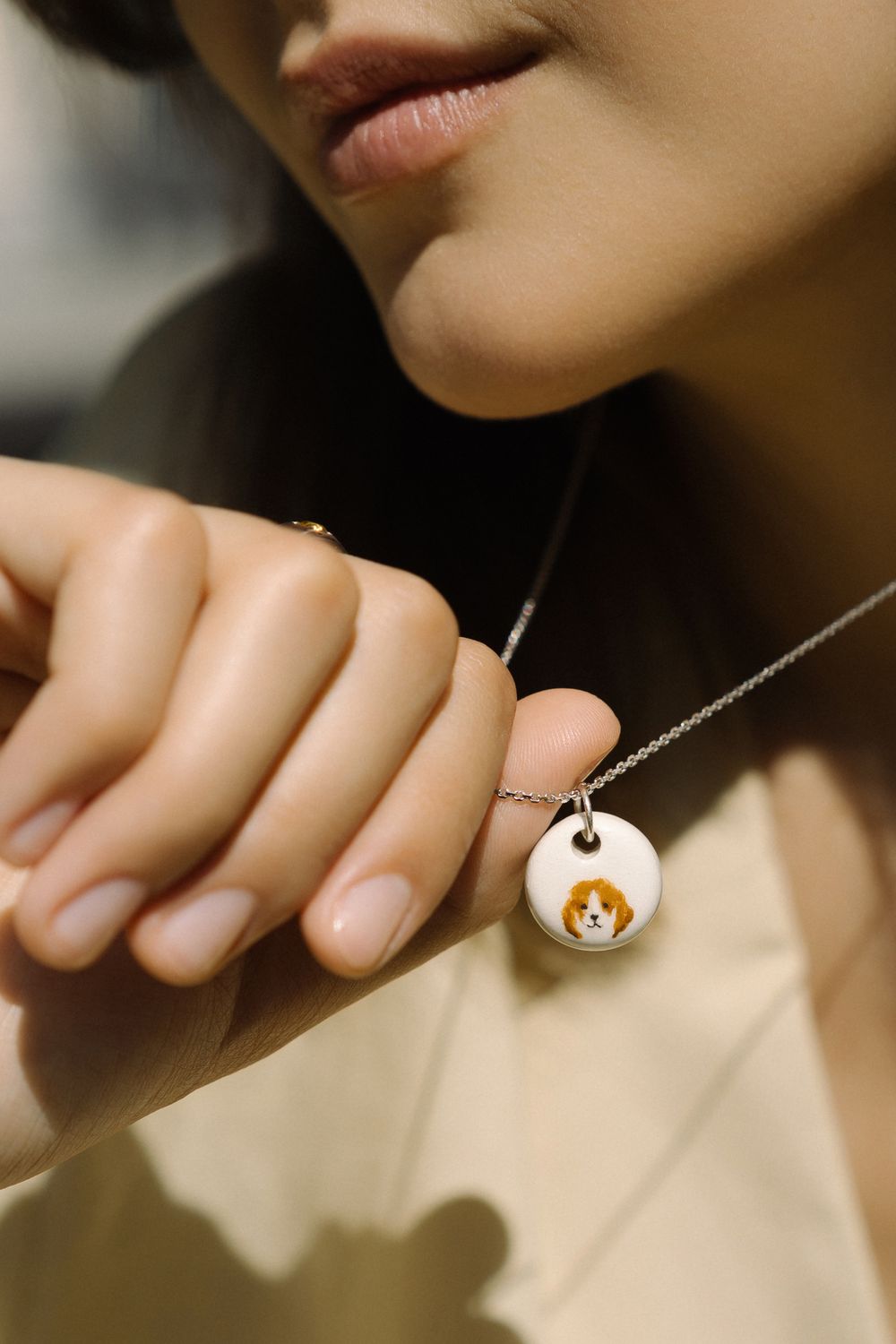 Кулон Собака, керамика