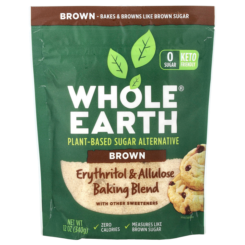 Whole Earth, Смесь для выпечки эритритола и аллулозы, коричневая, 340 г (12 унций)
